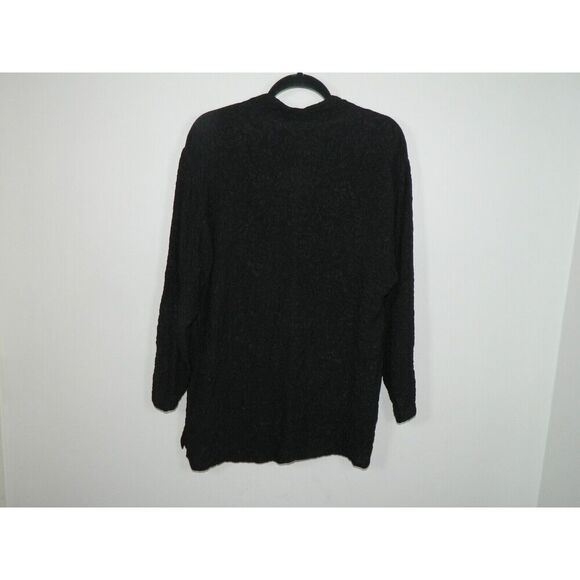 URU Jacket Top X- Large Black Lagenlook  Asian Boho Crinkles Flowy Lightweight - Picture 6 of 9